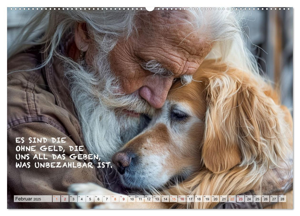 Hunde und berührende Sprüche (CALVENDO Premium Wandkalender 2025)