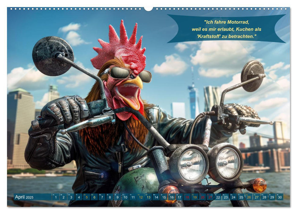 Tierisch lustige Motorradfahrer (CALVENDO Premium Wandkalender 2025)