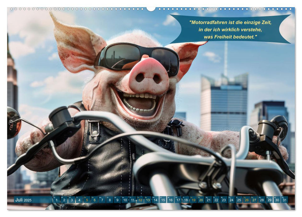 Tierisch lustige Motorradfahrer (CALVENDO Premium Wandkalender 2025)
