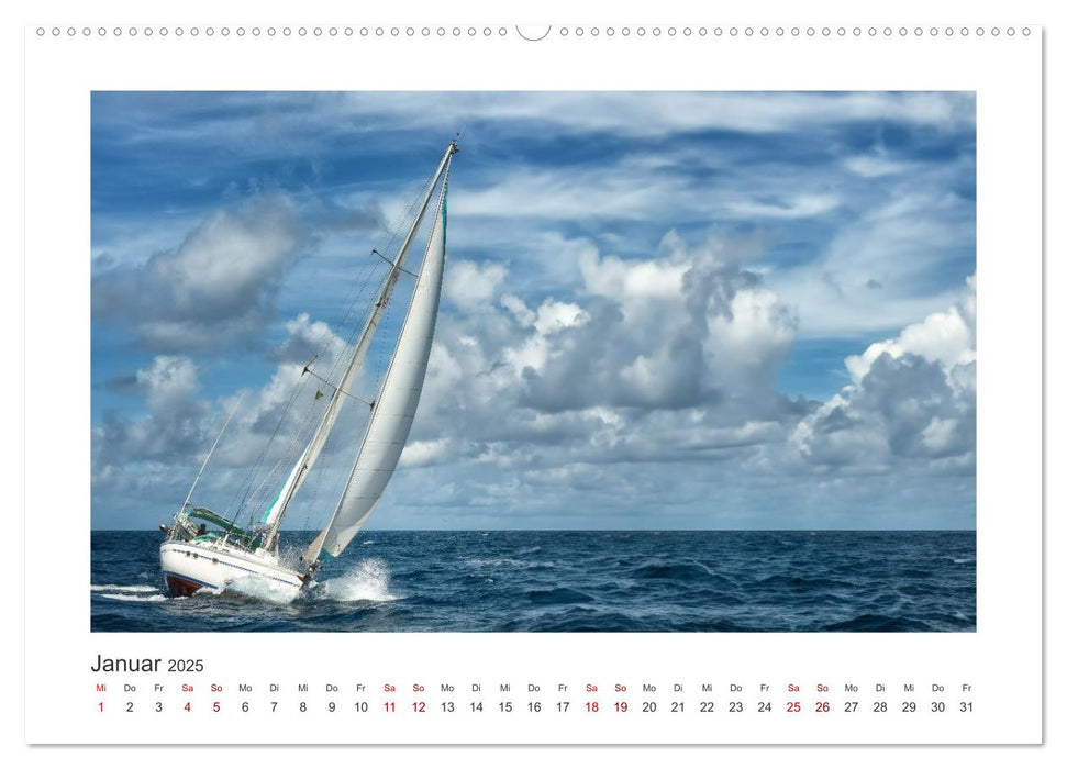 Karibische Segelträume (CALVENDO Premium Wandkalender 2025)