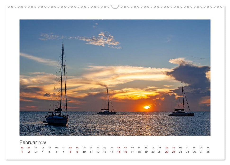 Karibische Segelträume (CALVENDO Premium Wandkalender 2025)