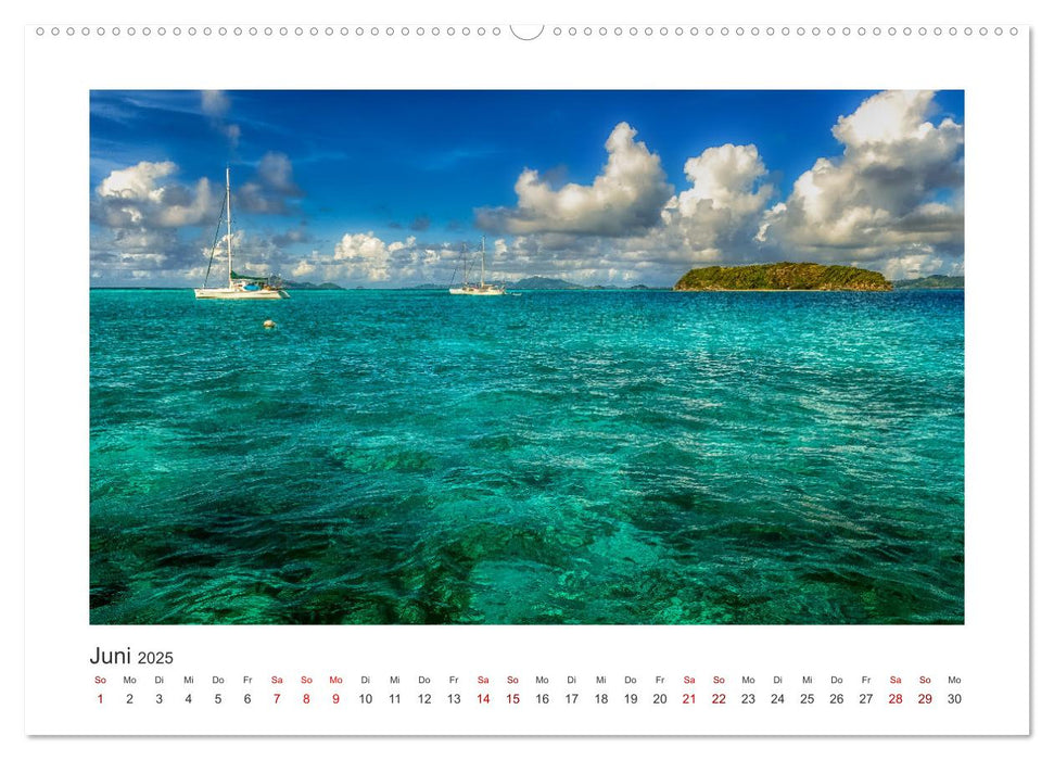 Karibische Segelträume (CALVENDO Premium Wandkalender 2025)