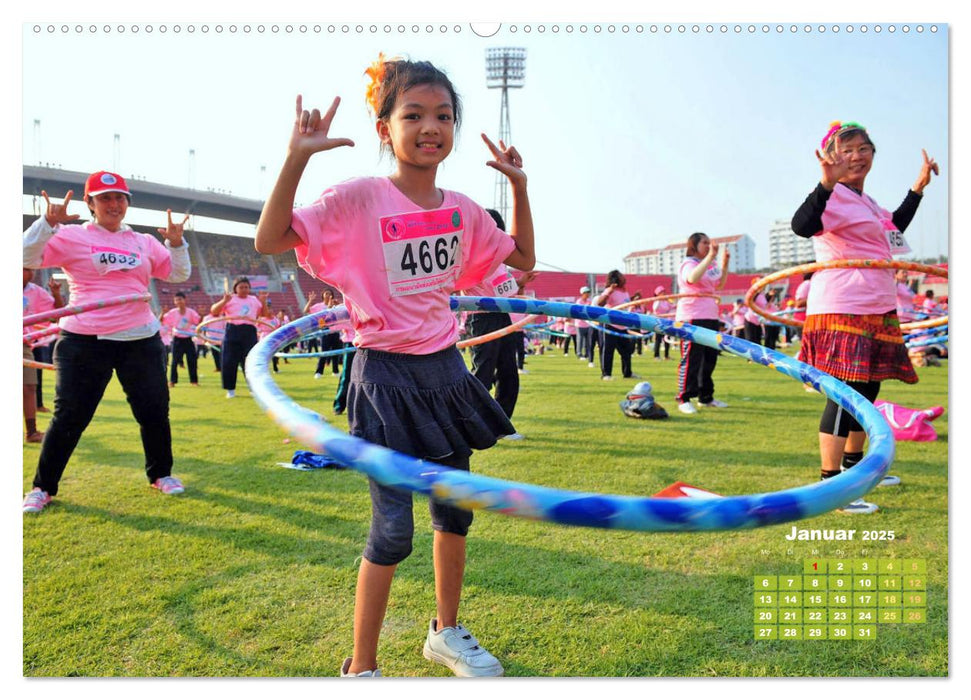 Hula-Hoop: Spaß, Sport und Fitness mit Hula Hoop Reifen (CALVENDO Wandkalender 2025)