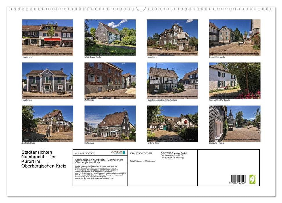 Stadtansichten Nümbrecht - Der Kurort im Oberbergischen Kreis (CALVENDO Wandkalender 2025)