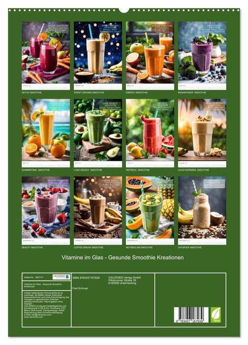 Vitamine im Glas - Gesunde Smoothie Kreationen (CALVENDO Premium Wandkalender 2025)