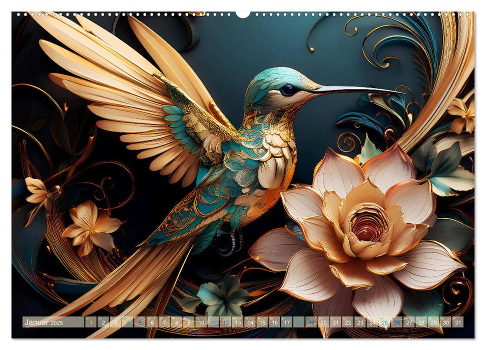 Tiere im Jugendstil - Eine Hommage an die Schönheit des Art Nouveau (CALVENDO Premium Wandkalender 2025)