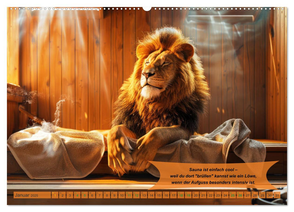 Tierisch lustige Saunafreunde (CALVENDO Premium Wandkalender 2025)