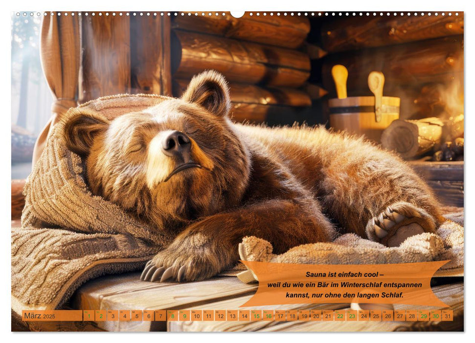 Tierisch lustige Saunafreunde (CALVENDO Premium Wandkalender 2025)