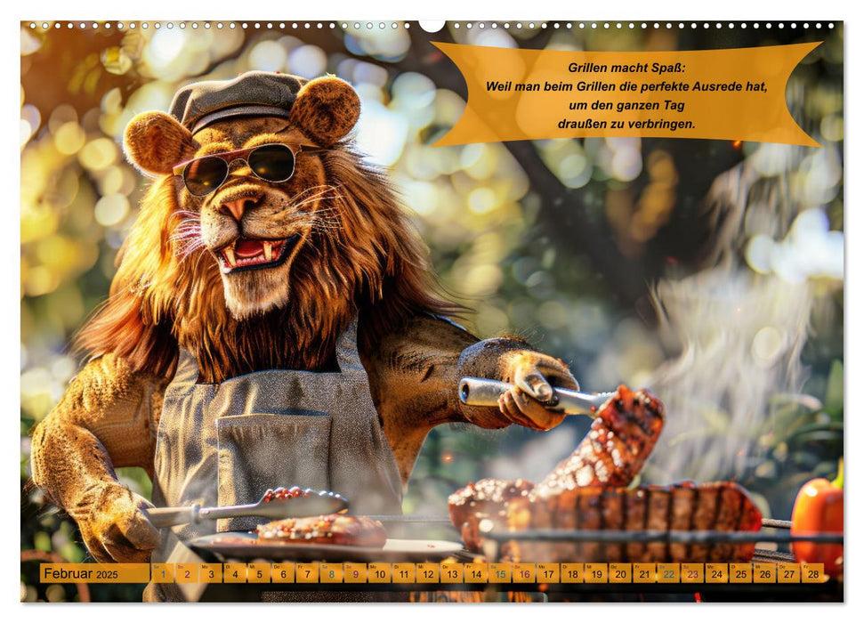 Tierisch lustige Grillmeister (CALVENDO Wandkalender 2025)