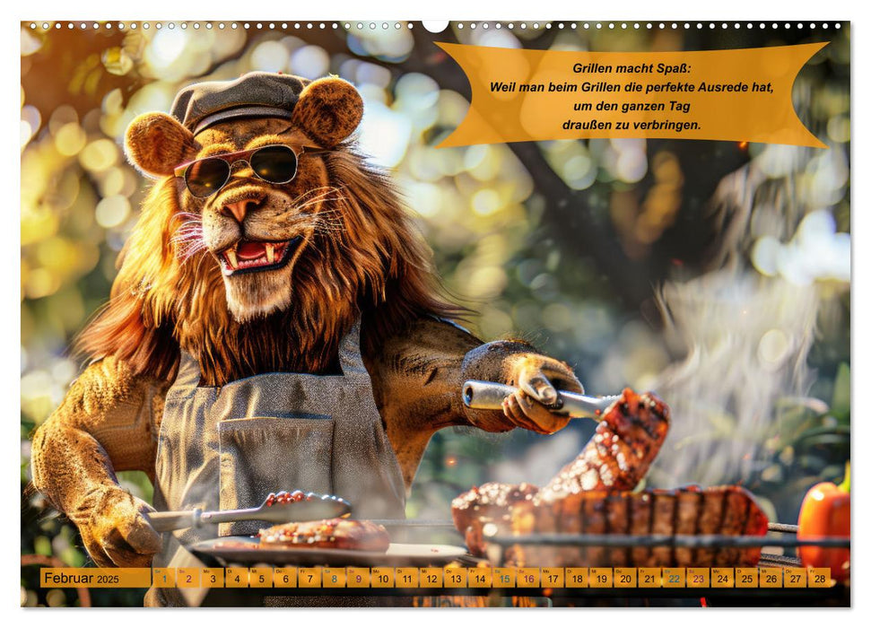 Tierisch lustige Grillmeister (CALVENDO Premium Wandkalender 2025)