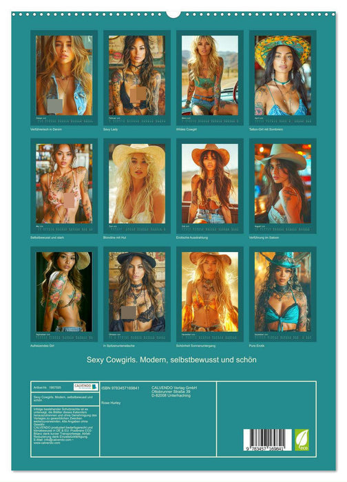 Sexy Cowgirls. Modern, selbstbewusst und schön (CALVENDO Premium Wandkalender 2025)