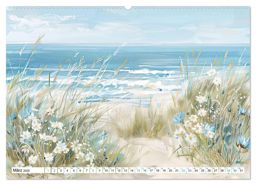 Strandträume in Aquarell (CALVENDO Wandkalender 2025)