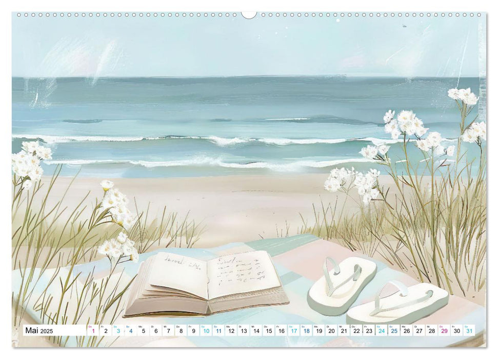 Strandträume in Aquarell (CALVENDO Wandkalender 2025)