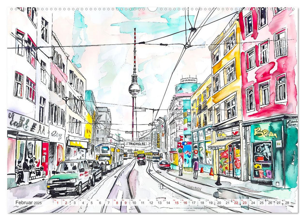 Berlin Impressionen - Kunstvolle Stadtansichten der Seele Berlins (CALVENDO Wandkalender 2025)