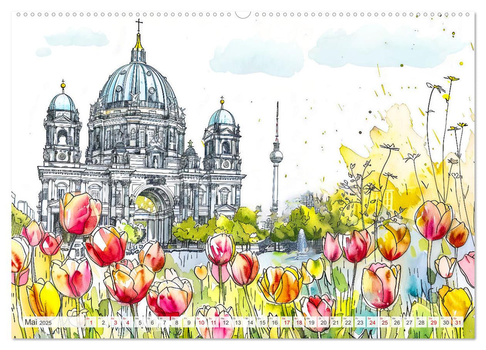 Berlin Impressionen - Kunstvolle Stadtansichten der Seele Berlins (CALVENDO Wandkalender 2025)