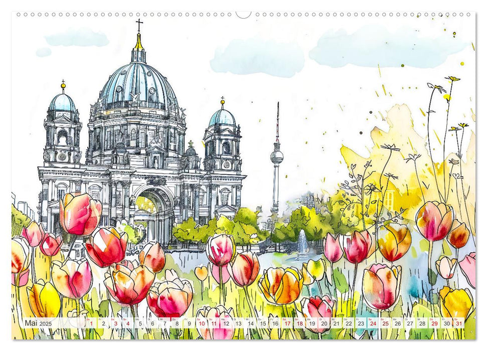 Berlin Impressionen - Kunstvolle Stadtansichten der Seele Berlins (CALVENDO Premium Wandkalender 2025)