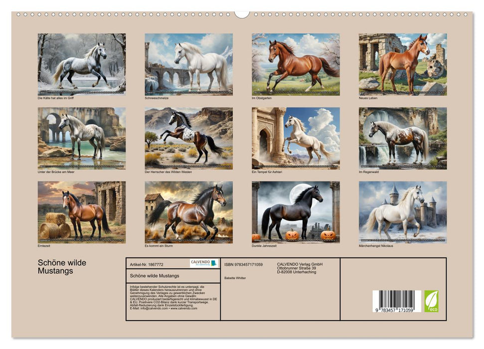 Schöne wilde Mustangs (CALVENDO Premium Wandkalender 2025)