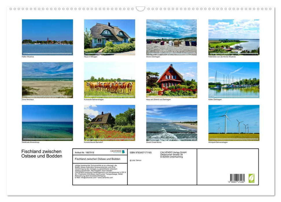 Fischland zwischen Ostsee und Bodden (CALVENDO Wandkalender 2025)