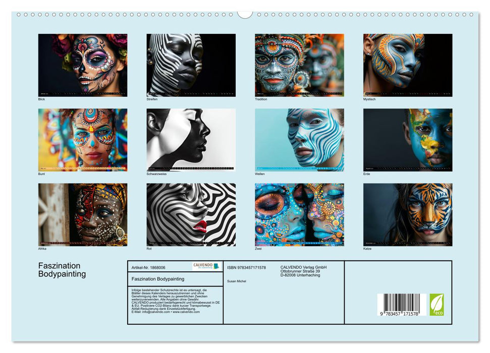 Faszination Bodypainting (CALVENDO Premium Wandkalender 2025)