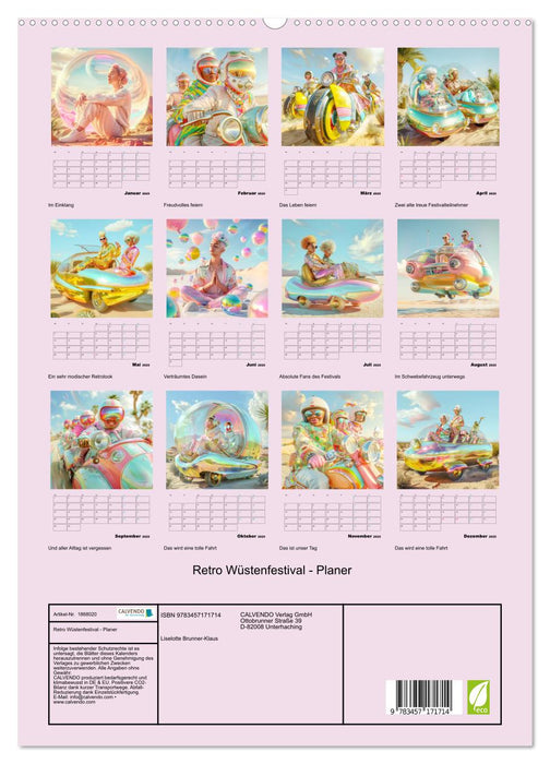 Retro Wüstenfestival - Planer (CALVENDO Premium Wandkalender 2025)