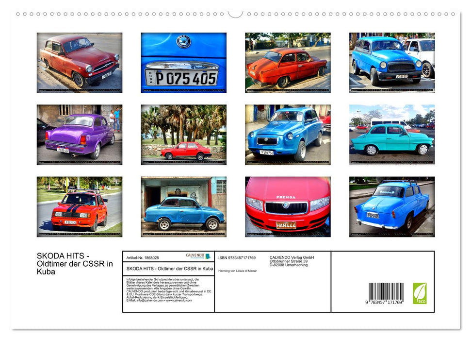 SKODA HITS - Oldtimer der CSSR in Kuba (CALVENDO Premium Wandkalender 2025)