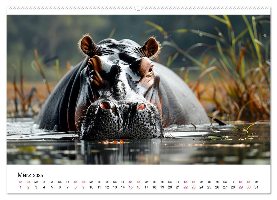 Flusspferde - Hippopotamus amphibius (CALVENDO Wandkalender 2025)