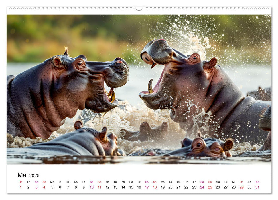 Flusspferde - Hippopotamus amphibius (CALVENDO Wandkalender 2025)