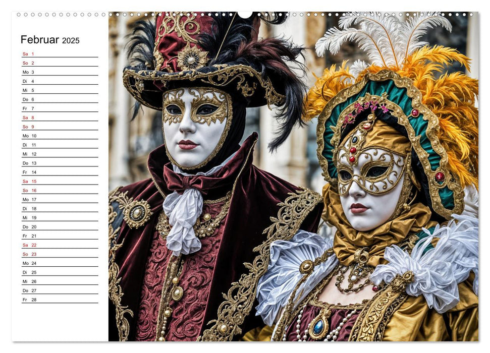 Märchenhafte Maskerade KI - Karnevalserlebnis in Venedig (CALVENDO Premium Wandkalender 2025)
