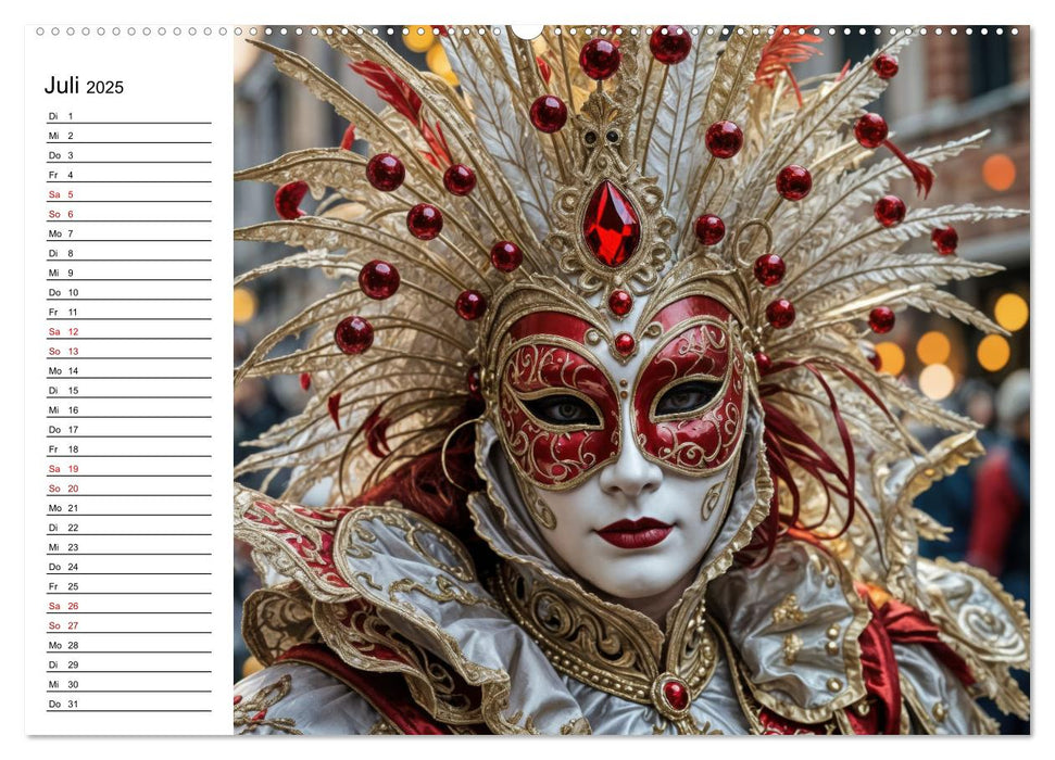 Märchenhafte Maskerade KI - Karnevalserlebnis in Venedig (CALVENDO Premium Wandkalender 2025)