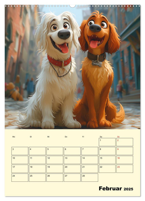 Entzückende Hunde. Liebliche Cartoons zum Schmunzeln (CALVENDO Wandkalender 2025)