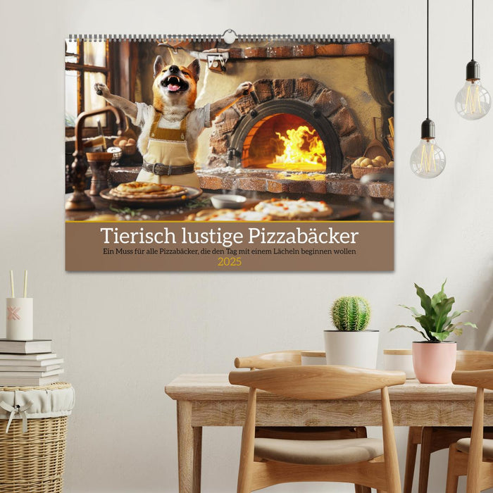 Tierisch lustige Pizzabäcker (CALVENDO Wandkalender 2025)