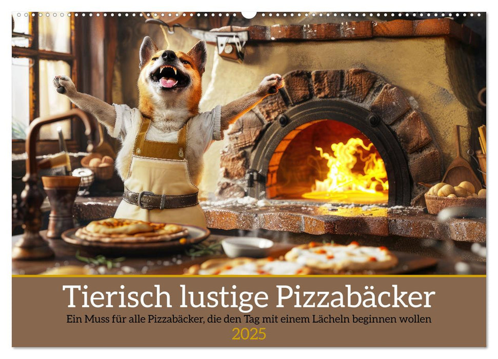 Tierisch lustige Pizzabäcker (CALVENDO Wandkalender 2025)