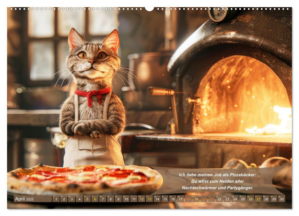 Tierisch lustige Pizzabäcker (CALVENDO Wandkalender 2025)