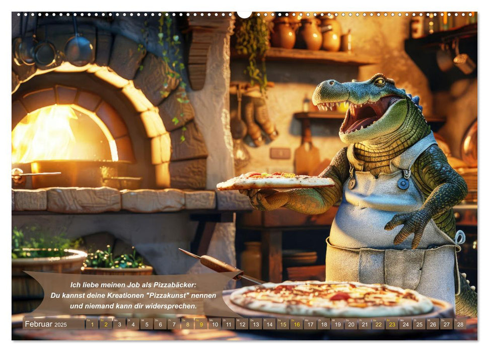 Tierisch lustige Pizzabäcker (CALVENDO Premium Wandkalender 2025)