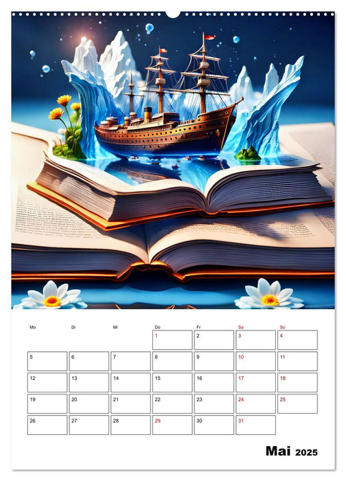 Magische surreale Buchwelten (CALVENDO Premium Wandkalender 2025)
