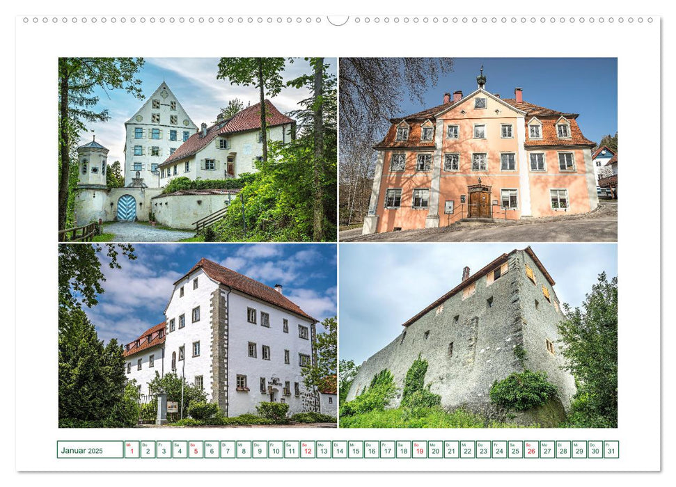 Bekannte und weniger bekannte Schlösser und Burgen rund um dem Bodensee (CALVENDO Premium Wandkalender 2025)