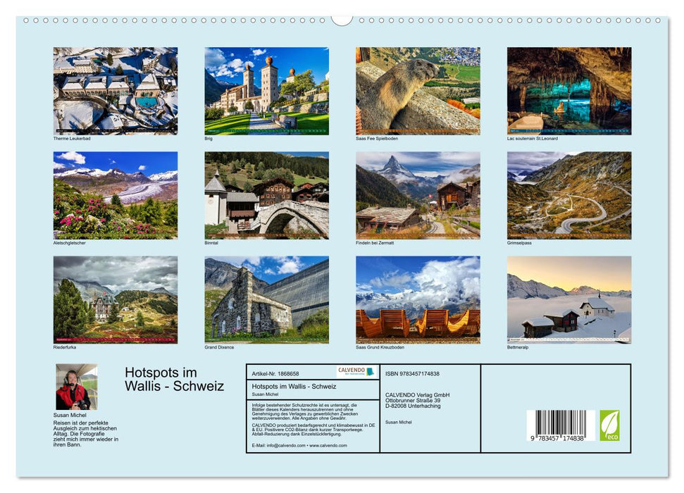 Hotspots im Wallis - Schweiz (CALVENDO Premium Wandkalender 2025)