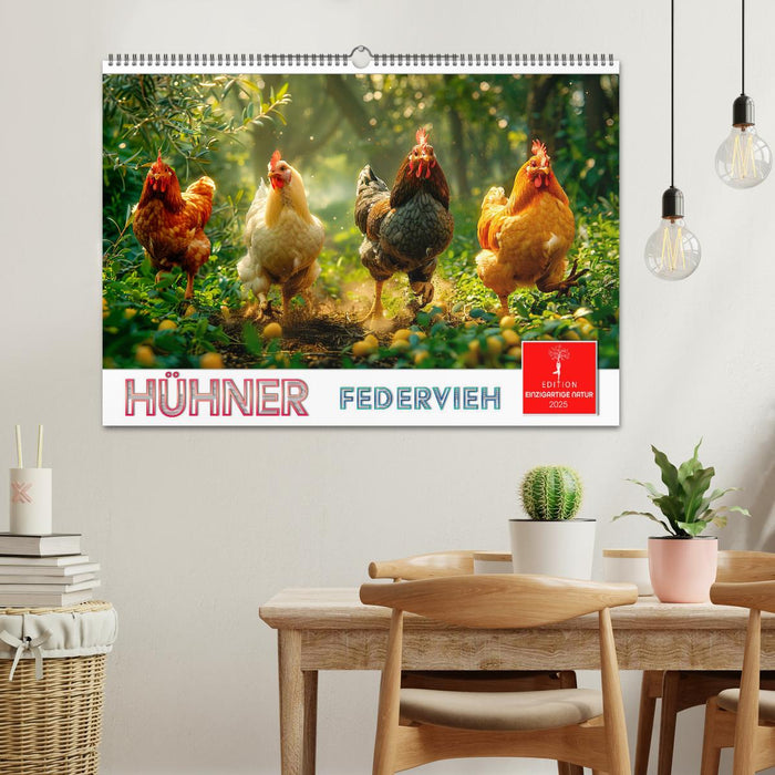 Hühner Federvieh (CALVENDO Wandkalender 2025)