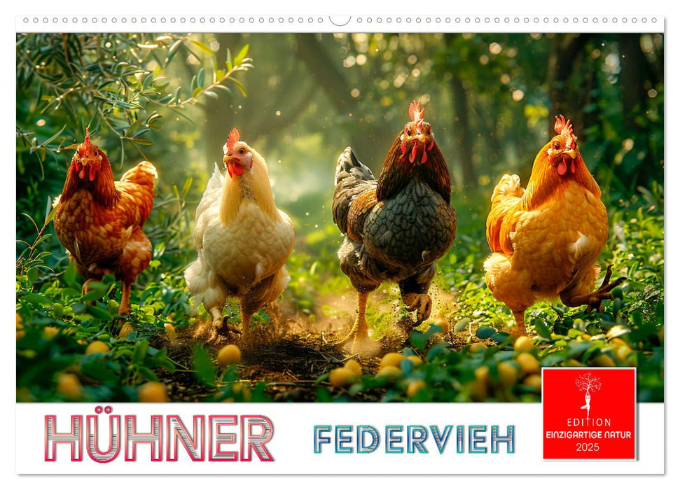 Hühner Federvieh (CALVENDO Wandkalender 2025)