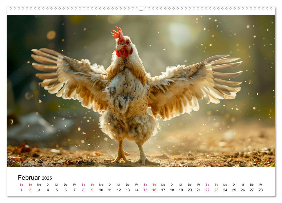 Hühner Federvieh (CALVENDO Wandkalender 2025)