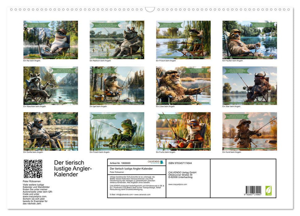 Der tierisch lustige Angler-Kalender (CALVENDO Wandkalender 2025)