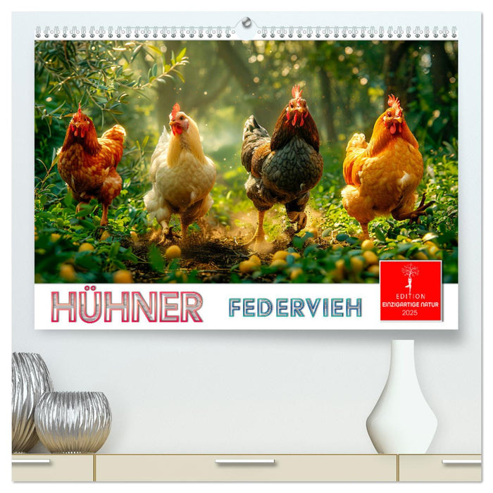 Hühner Federvieh (CALVENDO Premium Wandkalender 2025)