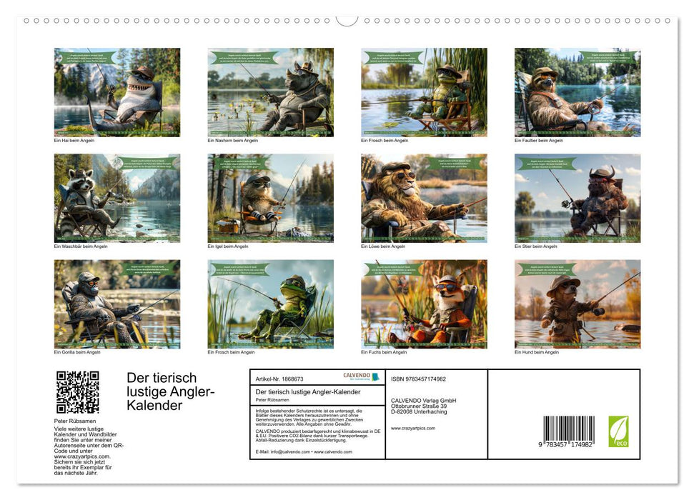 Der tierisch lustige Angler-Kalender (CALVENDO Premium Wandkalender 2025)