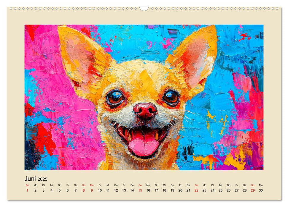 Hundegesichter im Ölgemälde-Stil. Liebliche Vierbeiner erfreuen das Herz! (CALVENDO Premium Wandkalender 2025)