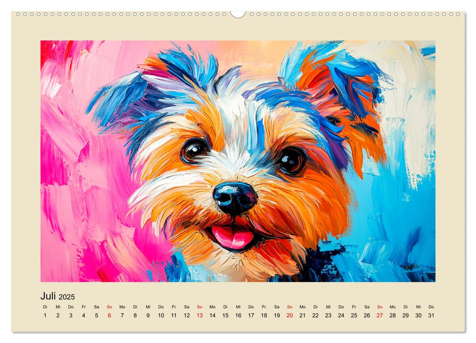 Hundegesichter im Ölgemälde-Stil. Liebliche Vierbeiner erfreuen das Herz! (CALVENDO Premium Wandkalender 2025)