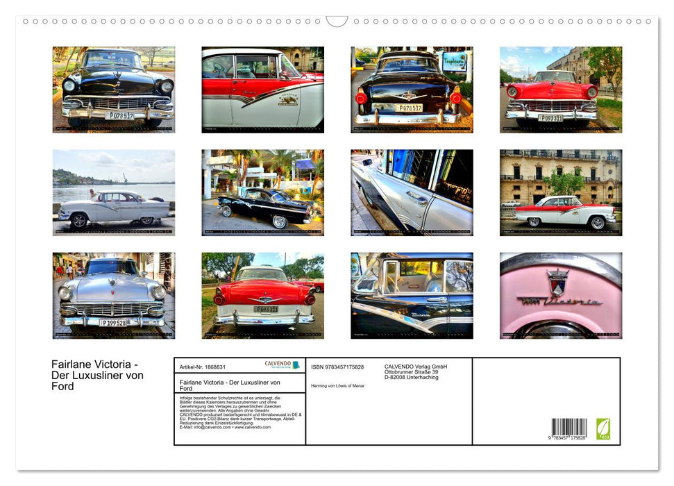 Fairlane Victoria - Der Luxusliner von Ford (CALVENDO Wandkalender 2025)