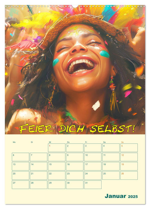 Liebe das Leben! Mit Affirmationen glücklich durch das Jahr! (CALVENDO Premium Wandkalender 2025)