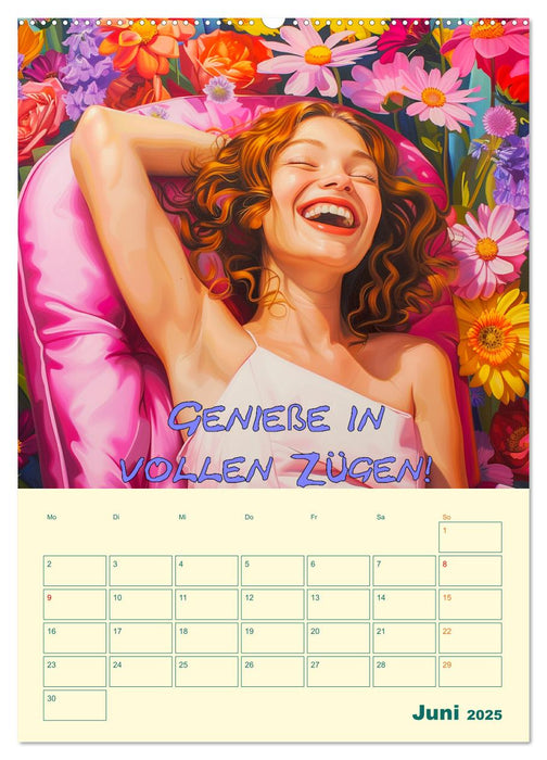 Liebe das Leben! Mit Affirmationen glücklich durch das Jahr! (CALVENDO Premium Wandkalender 2025)