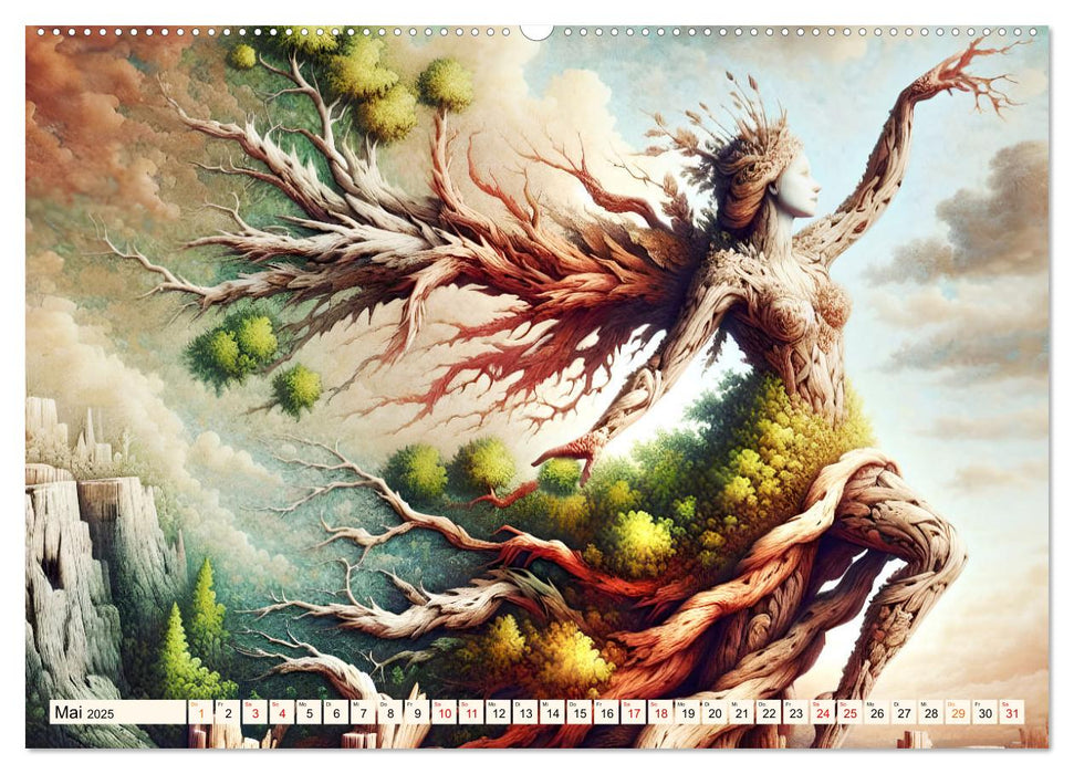 Lebendige Natur - Mystische Baumgeister (CALVENDO Premium Wandkalender 2025)