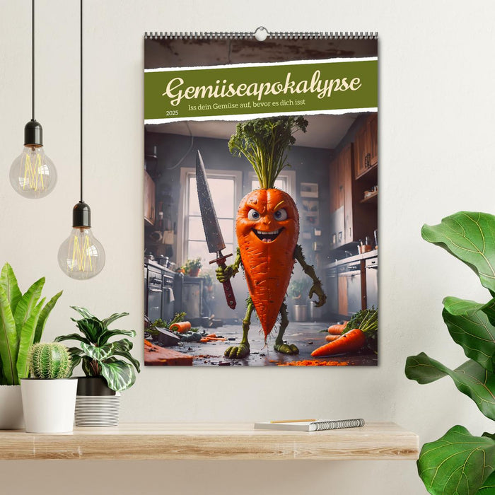 Gemüseapokalypse - Iss dein Gemüse auf, bevor es dich isst (CALVENDO Wandkalender 2025)